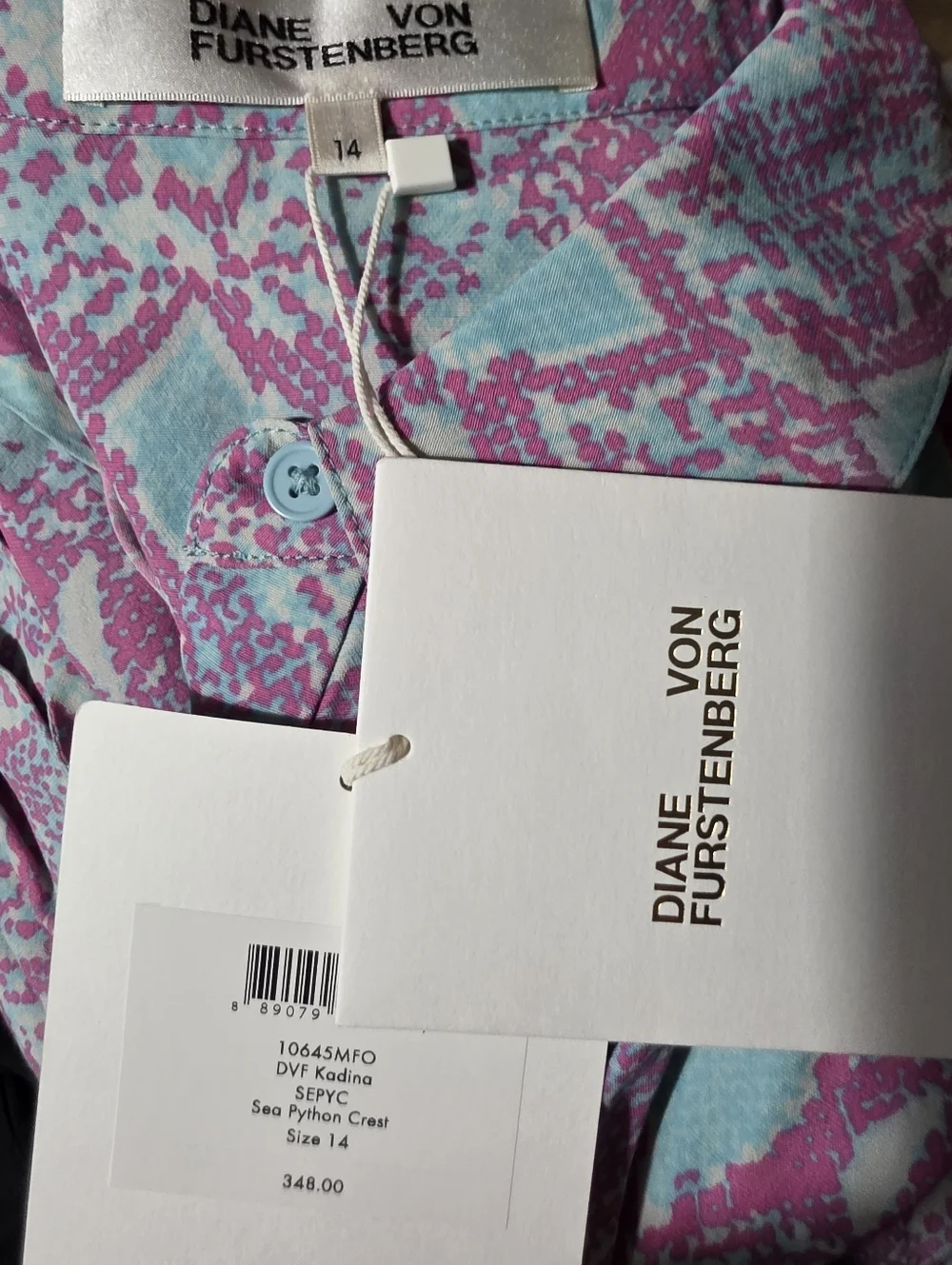 DVF Diane Von Furstenberg Kadina Sea Python Crest Size 14 NWT $348 - Picture 5 of 5